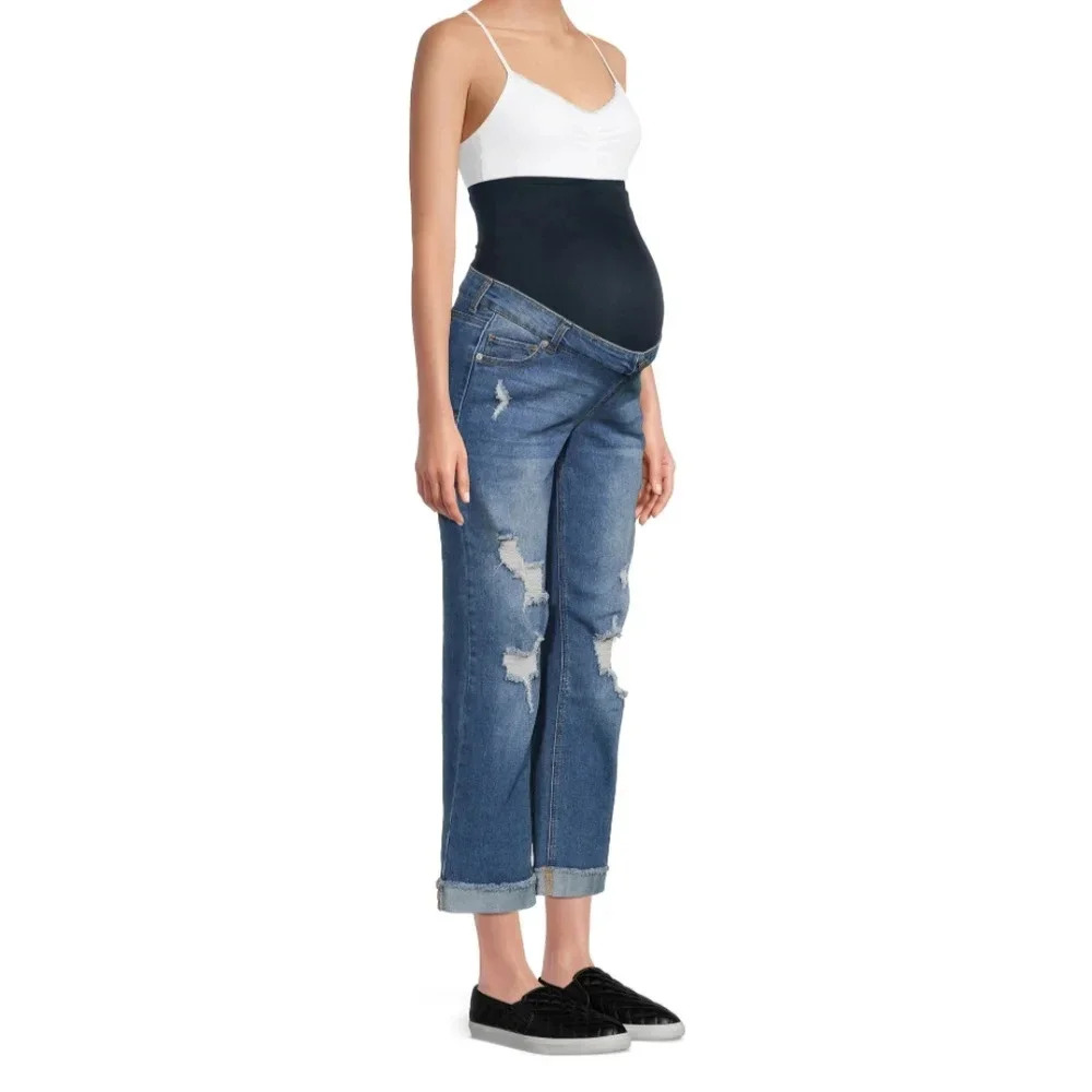 Maternity Size XXL (20) Boyfriend Jeans Comfort Stretch Inseam 26" NWT